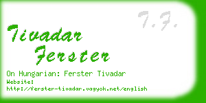 tivadar ferster business card